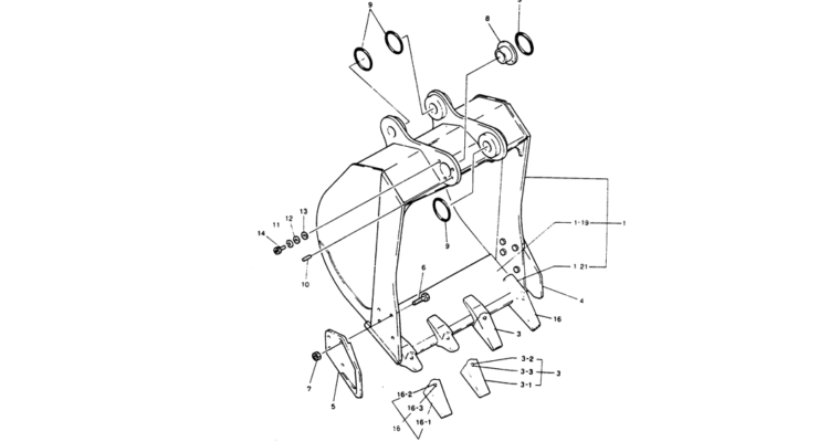 08-007 BUCKET ASSY, STD-Kobelco SK220LC-3 SK250LC SK220-3 Excavator Parts Number Electronic Catalog EPC Manuals
