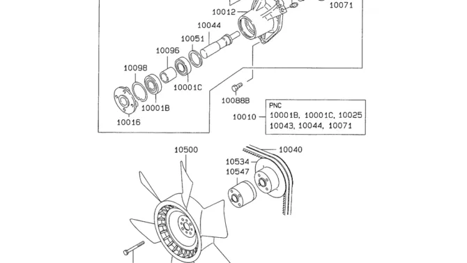 08-026 WATER PUMP AND FAN Mitsubishi 6D34 Emgine-SK200-6E SK210LC-6E SK200-6ES SK200LC-6E Kobelco Excavator Parts Number Electronic Catalog EPC Manuals