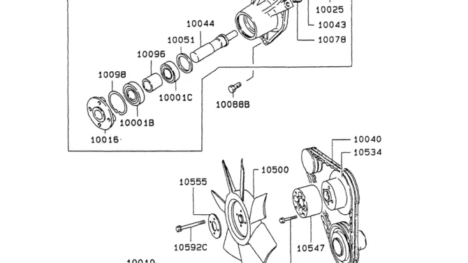 08-027WATER PUMP & FAN Mitsubishi 6D34 Engine-Kobelco SK200-3 SK200LC-5 SK200 Excavator Parts Number Electronic Catalog EPC Manuals