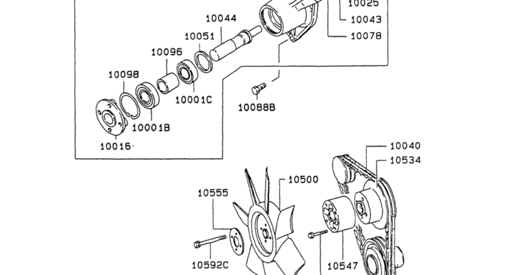 08-027WATER PUMP & FAN Mitsubishi 6D34 Engine-Kobelco SK200-3 SK200LC-5 SK200 Excavator Parts Number Electronic Catalog EPC Manuals