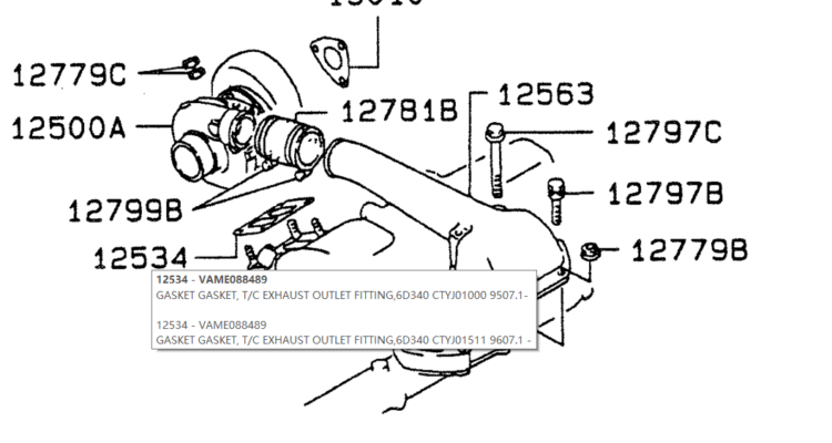 08-031(01)TURBOCHARGER Mitsubishi 6D34 Engine-Kobelco SK200-3 SK200LC-5 SK200 Excavator Parts Number Electronic Catalog EPC Manuals