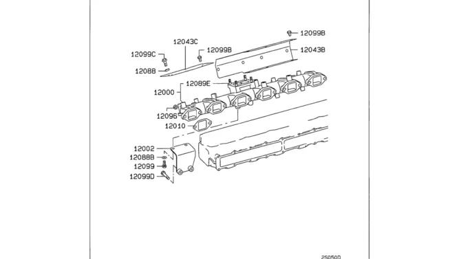 08-032 EXHAUST MANIFOLD Mitsubishi 6D16 Engine-SK330LC-6E SK330-6E SK350LC-6E Kobelco Excavator Parts Number Electronic Catalog EPC Manuals