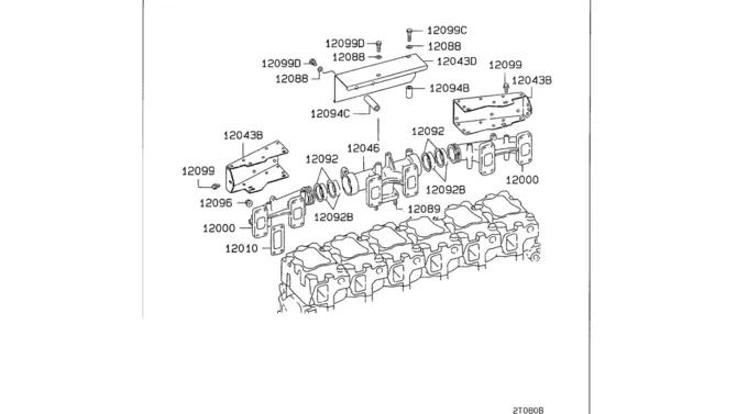 08-033EXHAUST MANIFOLD-Kobelco SK480LC-6E SK480-6S SK480LC-6 SK450-6 Excavator Parts Number Electronic Catalog EPC Manuals