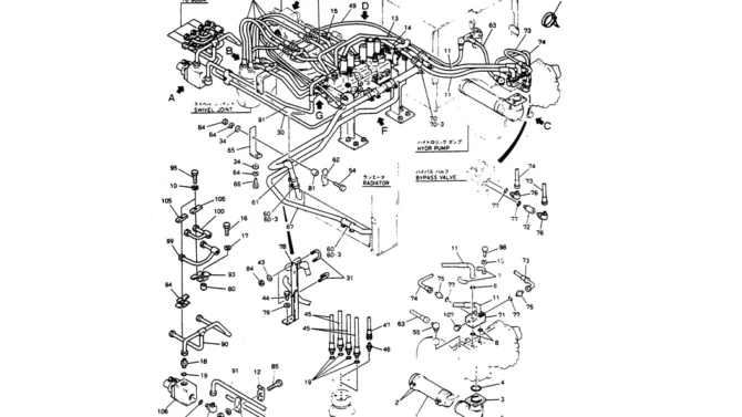 09-008(01) HYDR LINES, UPP-Kobelco SK220LC-3 SK250LC SK220-3 Excavator Parts Number Electronic Catalog EPC Manuals