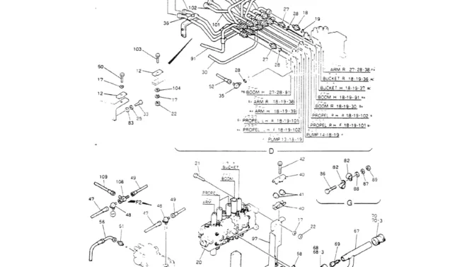 09-008(02) HYDR LINES, UPP-Kobelco SK220LC-3 SK250LC SK220-3 Excavator Parts Number Electronic Catalog EPC Manuals