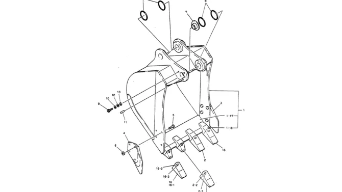 10-012 BUCKET ASSY, 0.3M³ (60FT LONG RANGE)-Kobelco SK220LC-3 SK250LC SK220-3 Excavator Parts Number Electronic Catalog EPC Manuals