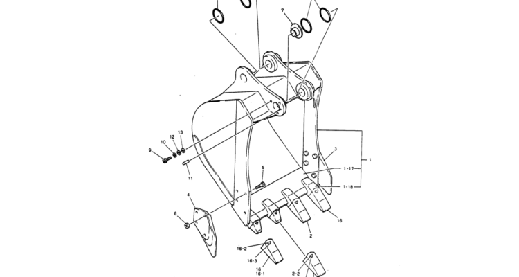 10 012 BUCKET ASSY, 0.3M³ (60FT LONG RANGE)