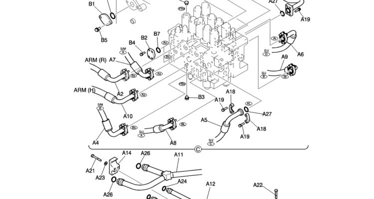 100-01-2 HYD LINES, UPP (MAIN)-Kobelco SK200-8 SK210LC-8 SK210D-8 Excavator Parts Number Electronic Catalog EPC Manuals