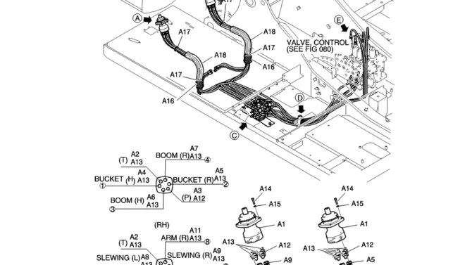 140-01-1 CONTROL LINES, REMOTE-Kobelco SK200-8 SK210LC-8 SK210D-8 Excavator Parts Number Electronic Catalog EPC Manuals