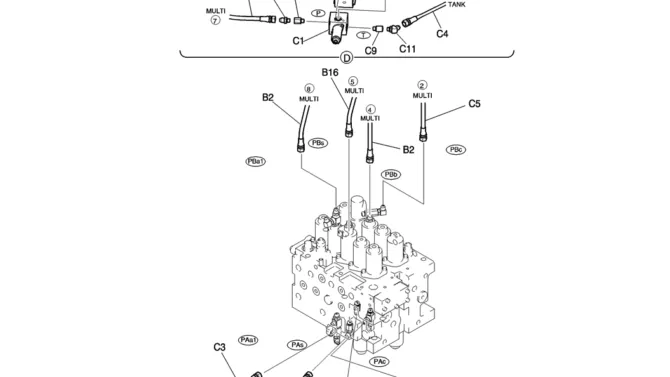 141-01-3-01 CONTROL LINES, REMOTE (WITHOUT MULTI LEVER)-Kobelco SK200-8 SK210LC-8 SK210D-8 Excavator Parts Number Electronic Catalog EPC Manuals