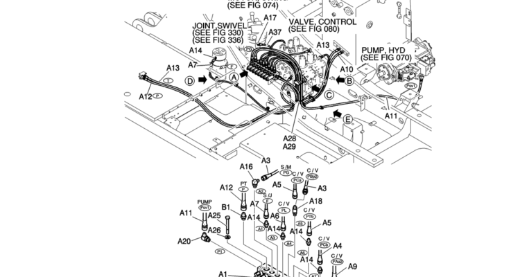 150-01-1 CONTROL LINES, VALVE-Kobelco SK200-8 SK210LC-8 SK210D-8 Excavator Parts Number Electronic Catalog EPC Manuals