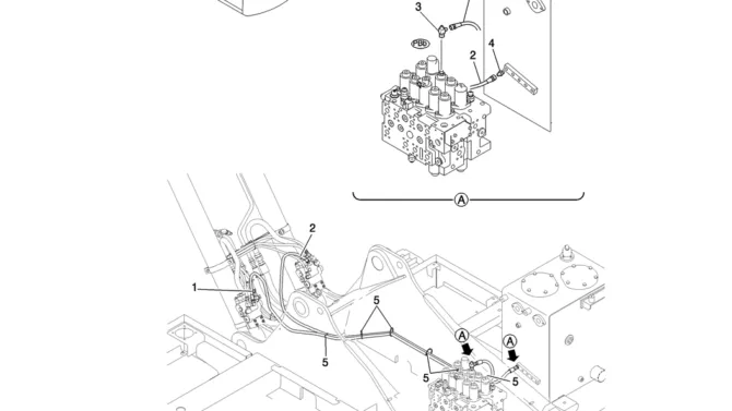 151-01-1-01 CONTROL LINES, VALVE (BOOM SAFETY)-Kobelco SK200-8 SK210LC-8 SK210D-8 Excavator Parts Number Electronic Catalog EPC Manuals
