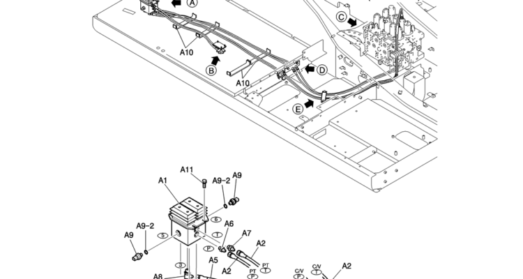160-01-1 CONTROL LINES, PROPEL-Kobelco SK200-8 SK210LC-8 SK210D-8 Excavator Parts Number Electronic Catalog EPC Manuals