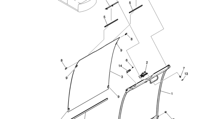 190-01-1 WINDOW ASSY, FRONT-Kobelco SK200-8 SK210LC-8 SK210D-8 Excavator Parts Number Electronic Catalog EPC Manuals