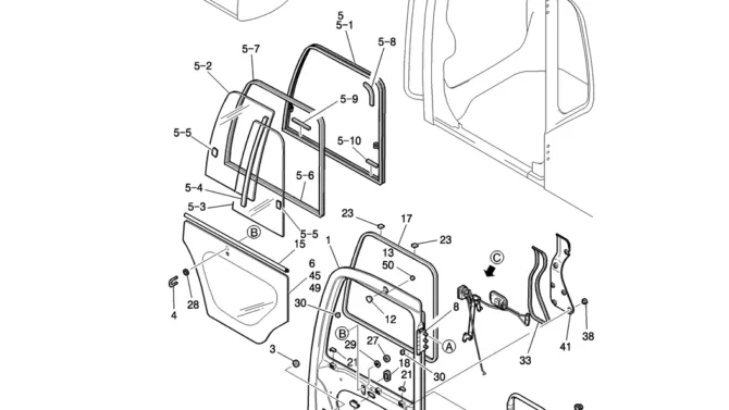 194-01-1-01 DOOR ASSY, CAB-Kobelco SK200-8 SK210LC-8 SK210D-8 Excavator Parts Number Electronic Catalog EPC Manuals