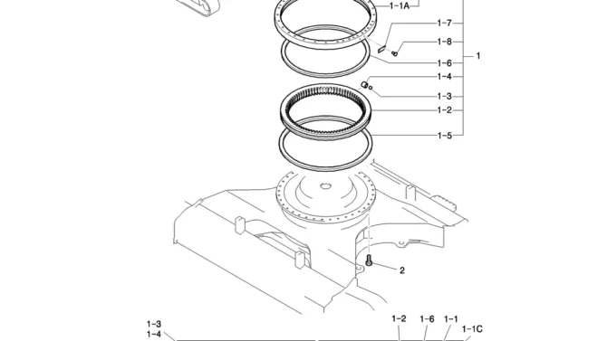 340-01-1 RING ASSY, SLEWING (IN-HOUSE PRODUCT)-Kobelco SK200-8 SK210LC-8 SK210D-8 Excavator Parts Number Electronic Catalog EPC Manuals