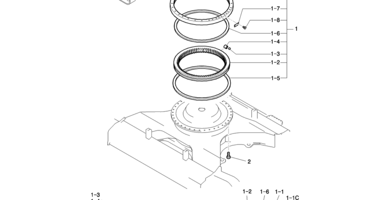 340-01-1 RING ASSY, SLEWING (IN-HOUSE PRODUCT)-Kobelco SK200-8 SK210LC-8 SK210D-8 Excavator Parts Number Electronic Catalog EPC Manuals