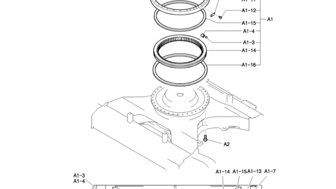 340-01-2 RING ASSY, SLEWING (IN-HOUSE PRODUCT)-Kobelco SK200-8 SK210LC-8 SK210D-8 Excavator Parts Number Electronic Catalog EPC Manuals
