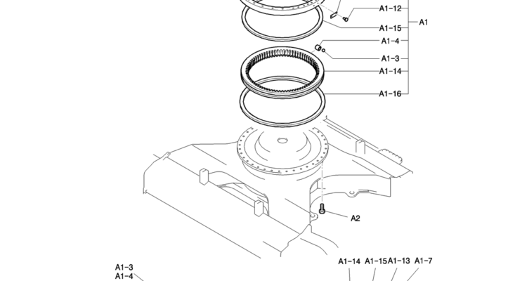 340-01-2 RING ASSY, SLEWING (IN-HOUSE PRODUCT)-Kobelco SK200-8 SK210LC-8 SK210D-8 Excavator Parts Number Electronic Catalog EPC Manuals