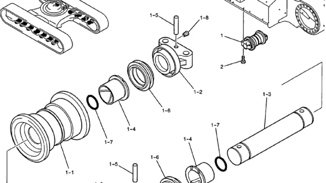367-01-1 ROLLER ASSY, TRACK-Kobelco SK200-8 SK210LC-8 SK210D-8 Excavator Parts Number Electronic Catalog EPC Manuals
