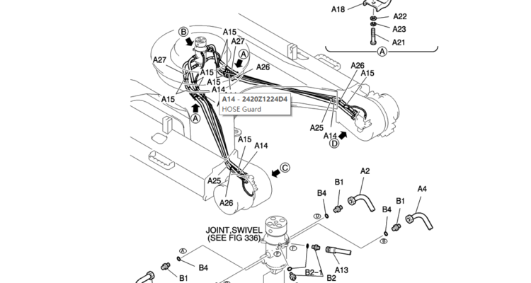402-01-1 HYD LINES, LOW-Kobelco SK200-8 SK210LC-8 SK210D-8 Excavator Parts Number Electronic Catalog EPC Manuals