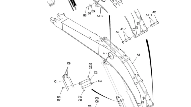 457-02-1 BOOM ASSY, [HD (2 POSITION)]-Kobelco SK200-8 SK210LC-8 SK210D-8 Excavator Parts Number Electronic Catalog EPC Manuals