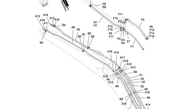 500-01-1 HYD LINES, BOOM (BOOM SAFETY)-Kobelco SK200-8 SK210LC-8 SK210D-8 Excavator Parts Number Electronic Catalog EPC Manuals