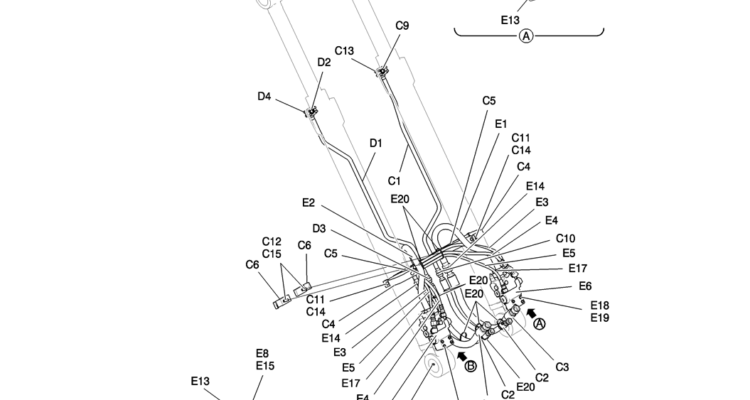 500-01-2 HYD LINES, BOOM (BOOM SAFETY)-Kobelco SK200-8 SK210LC-8 SK210D-8 Excavator Parts Number Electronic Catalog EPC Manuals
