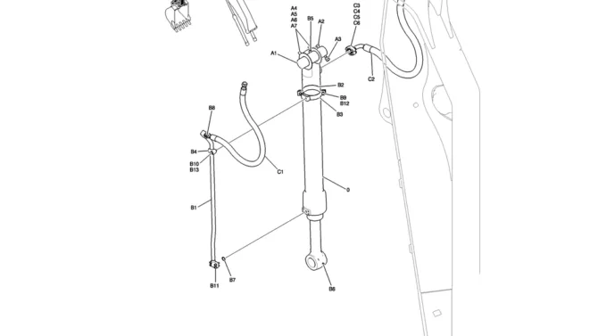 610-01-1 HYD LINES, ARM 2.94M-Kobelco SK200-8 SK210LC-8 SK210D-8 Excavator Parts Number Electronic Catalog EPC Manuals