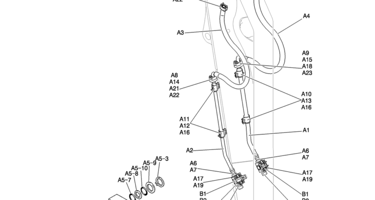 610-60-1 HYD LINES, ARM 2. 94M (NIBBLER & BREAKER)-Kobelco SK200-8 SK210LC-8 SK210D-8 Excavator Parts Number Electronic Catalog EPC Manuals