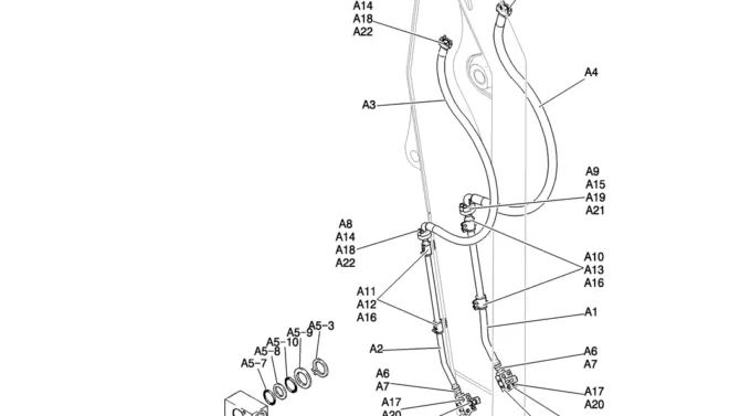 615-62-1 HYD LINES, ARM 3. 5M (BREAKER)-Kobelco SK200-8 SK210LC-8 SK210D-8 Excavator Parts Number Electronic Catalog EPC Manuals