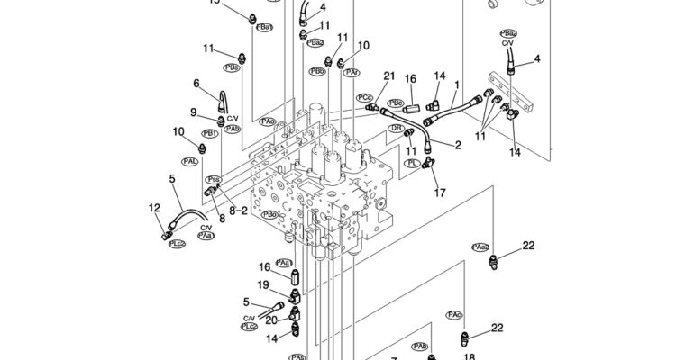 730-01-2 CONTROL LINES, MAIN (LONG RANGE)-Kobelco SK200-8 SK210LC-8 SK210D-8 Excavator Parts Number Electronic Catalog EPC Manuals