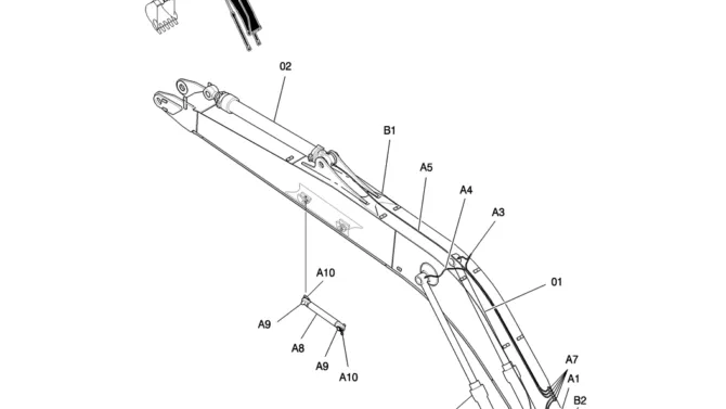 842-01-1 BOOM GROUP, 7.0M (23FT) (40FT LONG RANGE)-Kobelco SK200-8 SK210LC-8 SK210D-8 Excavator Parts Number Electronic Catalog EPC Manuals