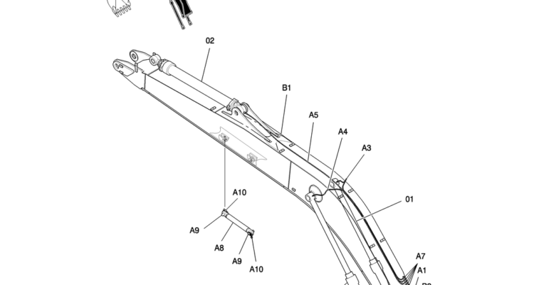 842-01-1 BOOM GROUP, 7.0M (23FT) (40FT LONG RANGE)-Kobelco SK200-8 SK210LC-8 SK210D-8 Excavator Parts Number Electronic Catalog EPC Manuals