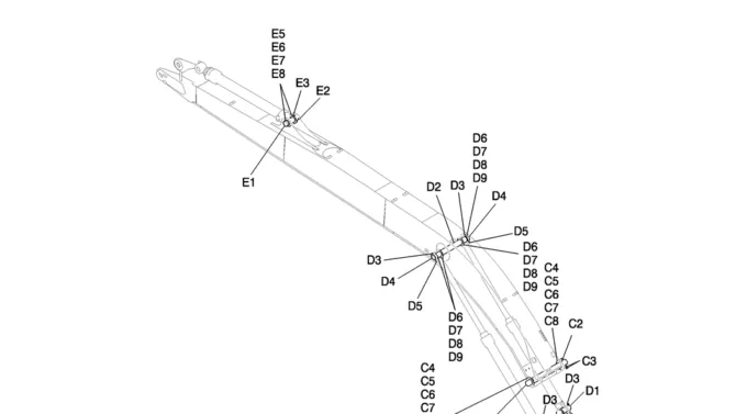 843-01-2 BOOM GROUP, 8.75M (28FT 9IN) (50FT LONG RANGE)-Kobelco SK200-8 SK210LC-8 SK210D-8 Excavator Parts Number Electronic Catalog EPC Manuals
