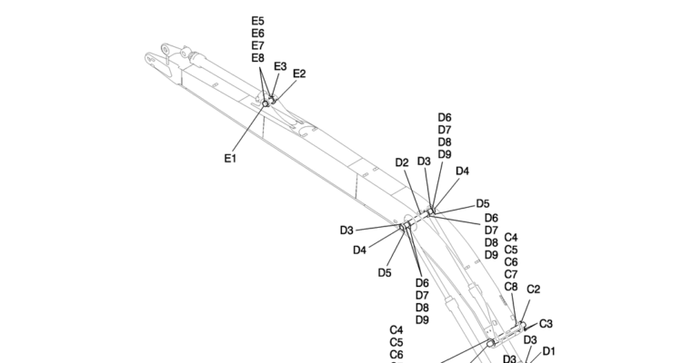 843-01-2 BOOM GROUP, 8.75M (28FT 9IN) (50FT LONG RANGE)-Kobelco SK200-8 SK210LC-8 SK210D-8 Excavator Parts Number Electronic Catalog EPC Manuals