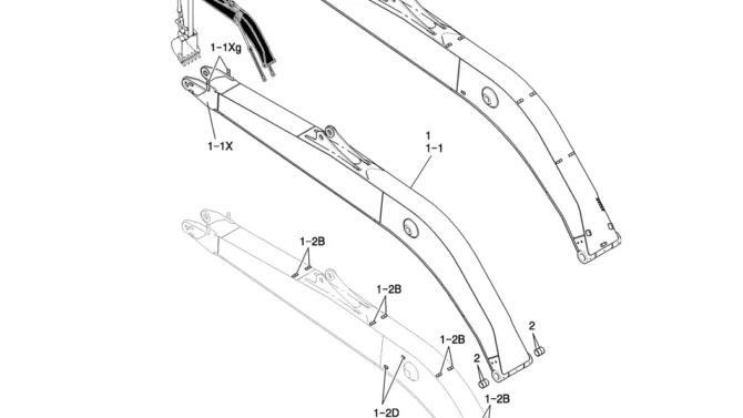 845-01-1 BOOM ASSY, 7.0M (23FT) (40FT LONG RANGE)-Kobelco SK200-8 SK210LC-8 SK210D-8 Excavator Parts Number Electronic Catalog EPC Manuals