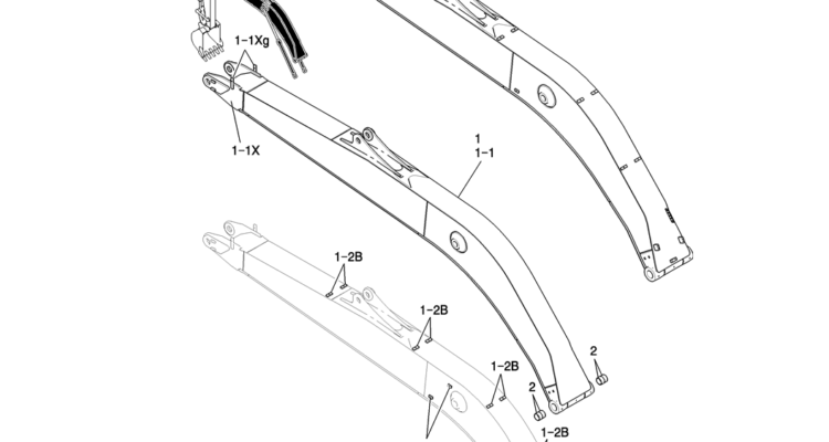 845-01-1 BOOM ASSY, 7.0M (23FT) (40FT LONG RANGE)-Kobelco SK200-8 SK210LC-8 SK210D-8 Excavator Parts Number Electronic Catalog EPC Manuals