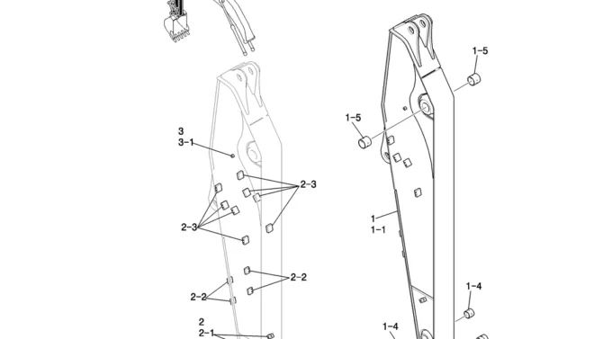867-01-1 ARM ASSY, LONG 3.5M (10FT 6IN)-Kobelco SK200-8 SK210LC-8 SK210D-8 Excavator Parts Number Electronic Catalog EPC Manuals