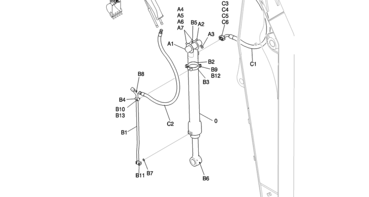 874-01-1 HYD LINES, ARM 3.5M (10FT 6IN)-Kobelco SK200-8 SK210LC-8 SK210D-8 Excavator Parts Number Electronic Catalog EPC Manuals