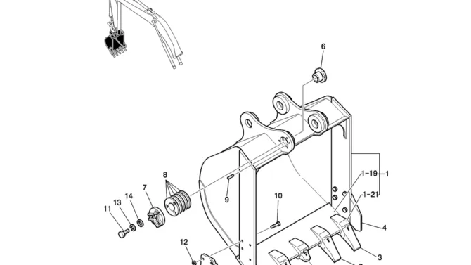 933-01-1 BUCKET ASSY, 0. 93M3-Kobelco SK200-8 SK210LC-8 SK210D-8 Excavator Parts Number Electronic Catalog EPC Manuals