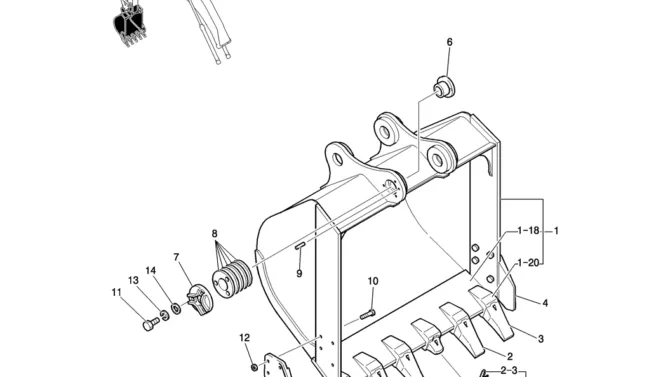 934-01-1 BUCKET ASSY, 1. 05M3-Kobelco SK200-8 SK210LC-8 SK210D-8 Excavator Parts Number Electronic Catalog EPC Manuals