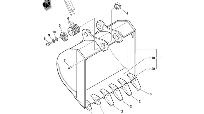 935-01-1 BUCKET ASSY, 1. 3M3-Kobelco SK200-8 SK210LC-8 SK210D-8 Excavator Parts Number Electronic Catalog EPC Manuals