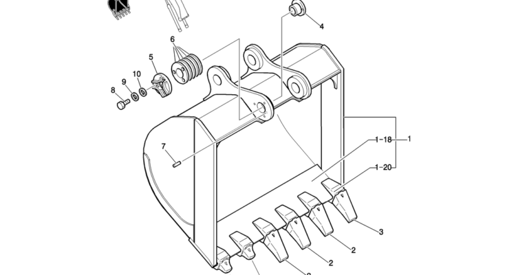 935-01-1 BUCKET ASSY, 1. 3M3-Kobelco SK200-8 SK210LC-8 SK210D-8 Excavator Parts Number Electronic Catalog EPC Manuals