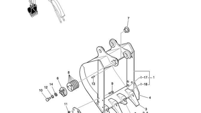 938-01-1 BUCKET ASSY, 0. 45M3 (50FT LONG RANGE)