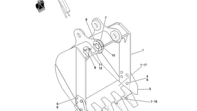 944-01-1 BUCKET ASSY, 0. 8M3 (SIDE TYPE PIN)-Kobelco SK200-8 SK210LC-8 SK210D-8 Excavator Parts Number Electronic Catalog EPC Manuals