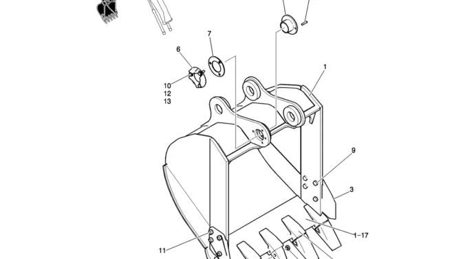 945-02-1 BUCKET ASSY, 0. 8M3 (HD, SIDE PIN TOOTH)-Kobelco SK200-8 SK210LC-8 SK210D-8 Excavator Parts Number Electronic Catalog EPC Manuals