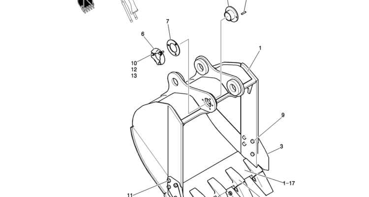945-02-1 BUCKET ASSY, 0. 8M3 (HD, SIDE PIN TOOTH)-Kobelco SK200-8 SK210LC-8 SK210D-8 Excavator Parts Number Electronic Catalog EPC Manuals