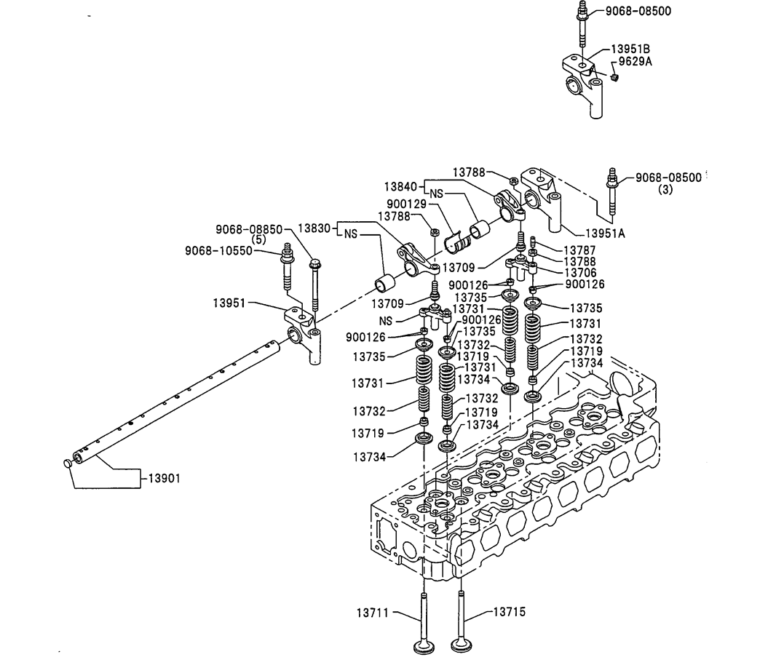 ENG051 VALVE SYSTEM HINO J05E ENGINEKobelco SK2008 SK210LC8 SK210D8 Excavator Parts Number