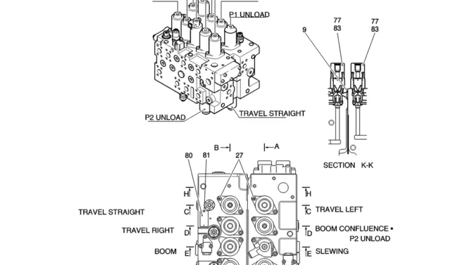 HC001-01-1 VALVE ASSY, CONTROL-Kobelco SK200-8 SK210LC-8 SK210D-8 Excavator Parts Number Electronic Catalog EPC Manuals